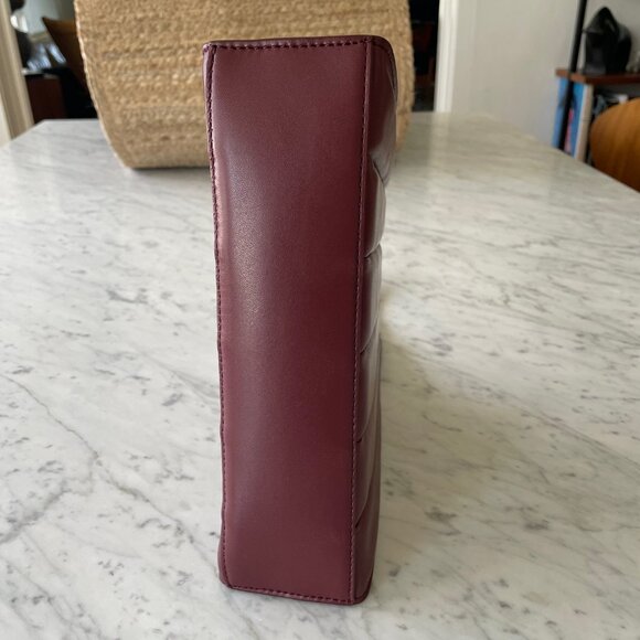 STAUD Rey Quilted Leather Shoulder Bag - Maroon LIKE NEW! - Picture 3 of 8